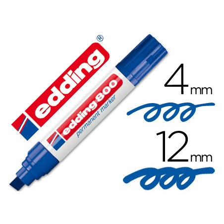 Rotulador edding marcador permanente 800 azul -punta biselada 12 mm