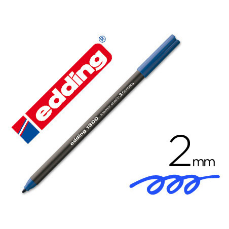 Rotulador edding punta fibra 1300 azul -punta redonda 2 mm