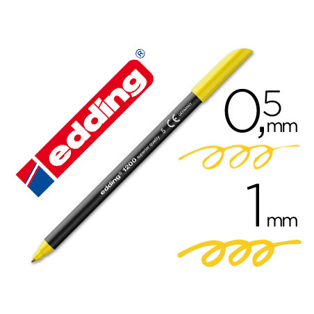 Rotulador edding punta fibra 1200 amarillo n.5 punta redonda 0.5 mm