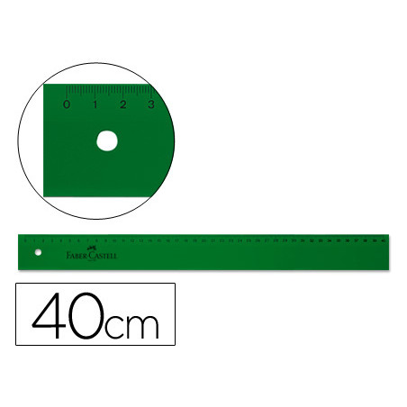 Regla faber 40 cm plastico verde