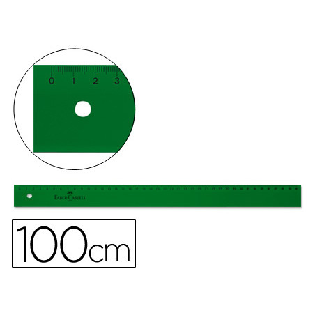 Regla faber 100 cm plastico verde