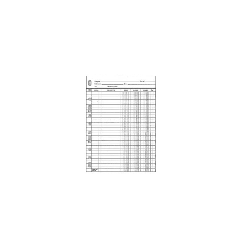 Recambio multifin 3005 folio natural cuentas corrientes 50 hojas 215x310 mm