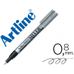Rotulador artline marcador permanente tinta metalica ek-999 plata -punta redonda 0.8 mm