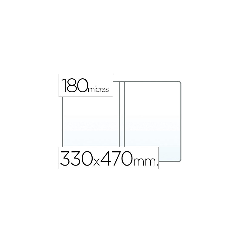Funda portadocumento q-connect folio doble 180 micras pvc transparente 330x470mm