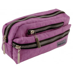 Bolso escolar liderpapel portatodo ovalado 3 bolsillos violeta pastel 195x40x100 mm