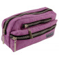 Estuche portatodo liderpapel ovalado 3 bolsillos violeta pastel 195x40x100 mm