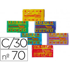 Plastilina jovi 70 tamaño pequeño caja de 30 unidades colores surtidos
