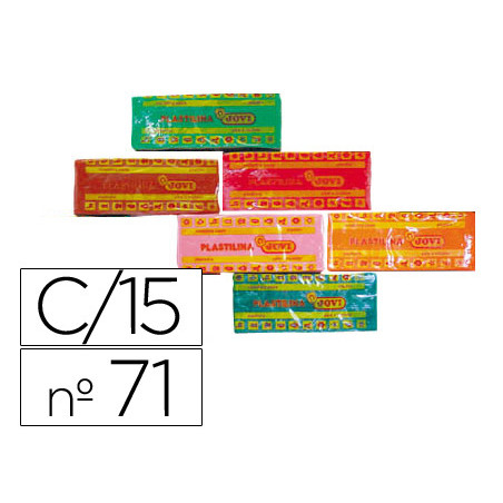 Plastilina jovi 71 tamaño mediano caja de 15 unidades colores surtidos