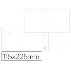 Sobre liderpapel blanco 115x225 mm solapa engomada papel offset 80 gr caja de 500 unidades