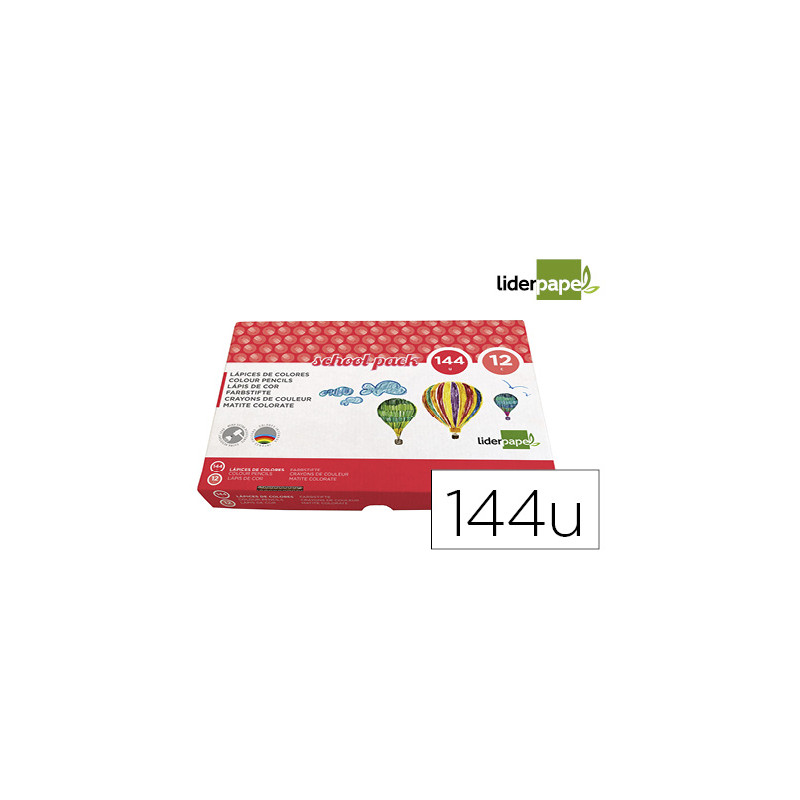 Lapices de colores liderpapel school pack de 144 unidades 12 colores x 12 unidades