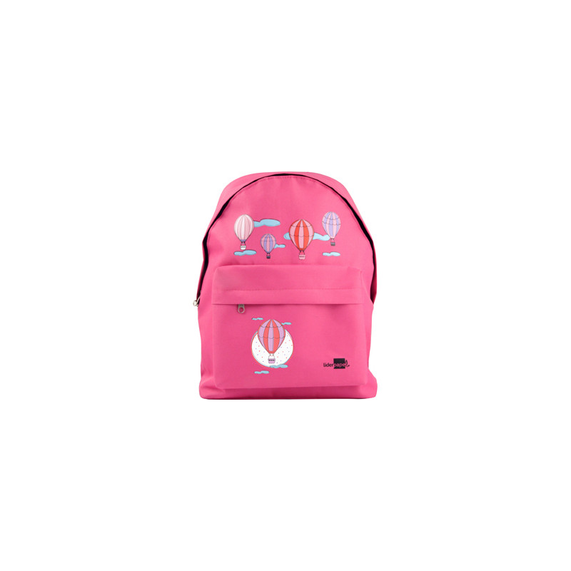 Cartera escolar liderpapel mochila globos color rosa 380x280x120mm