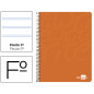 Cuaderno espiral liderpapel folio write tapa blanda 80h 60gr pauta 2,5 mm con margen color naranja