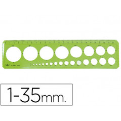 Plantilla circulos domingo ferrer 1-35 mm plastico verde