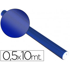 Papel metalizado azul rollo continuo de 0,5 x 10 mt