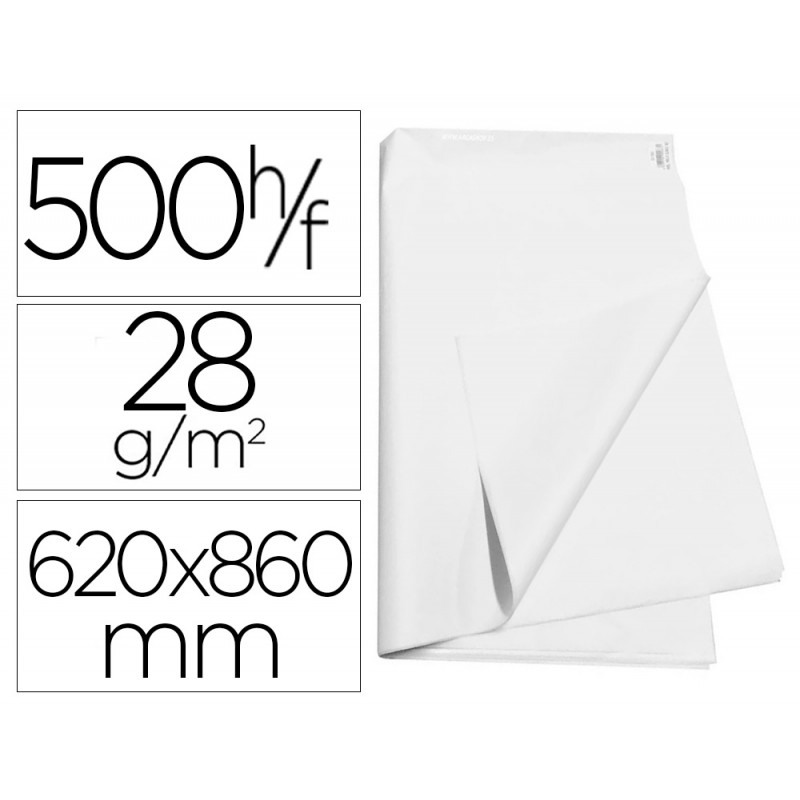 Papel manila blanco 62x86 cm paquete de 500 hojas