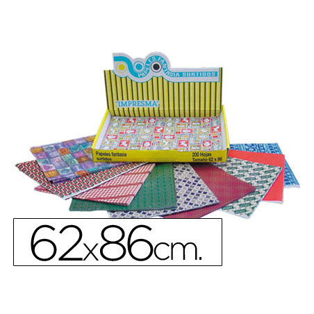 Papel de regalo impresma tamaño 62x86 cm caja de 200 200 hojas