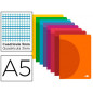 Libreta liderpapel 360 tapa de plastico a5 48 hojas 90g/m2 cuadro 3mm con margen colores surtidos