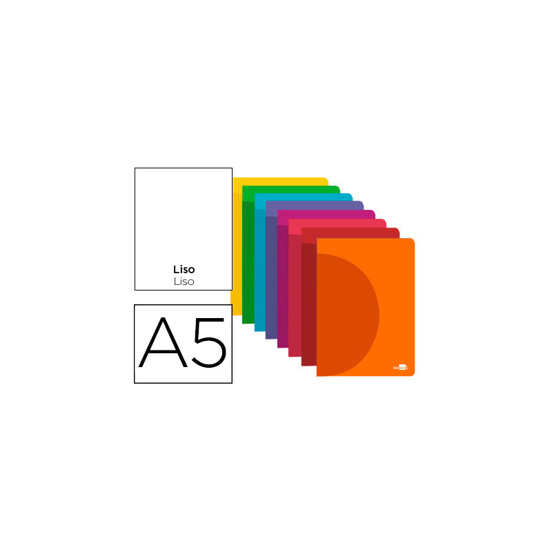 Libreta liderpapel 360 tapa de plastico a5 48 hojas 90gr lisa sin margen colores surtidos