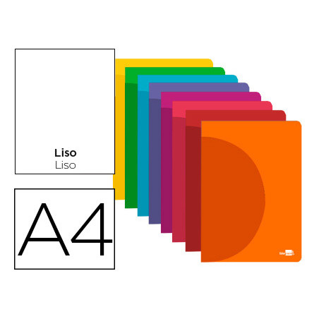 Libreta liderpapel 360 tapa de plastico a4 48 hojas 90g/m2 lisa sin margen colores surtidos