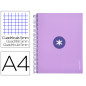 Cuaderno espiral liderpapel a4 micro antartik tapa forrada120h 100 gr cuadro 5mm 5 banda4 taladros color lavanda