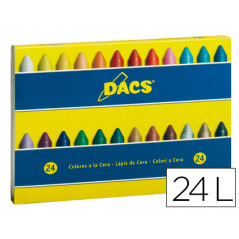 Lapices cera dacs caja de 24 colores surtidos