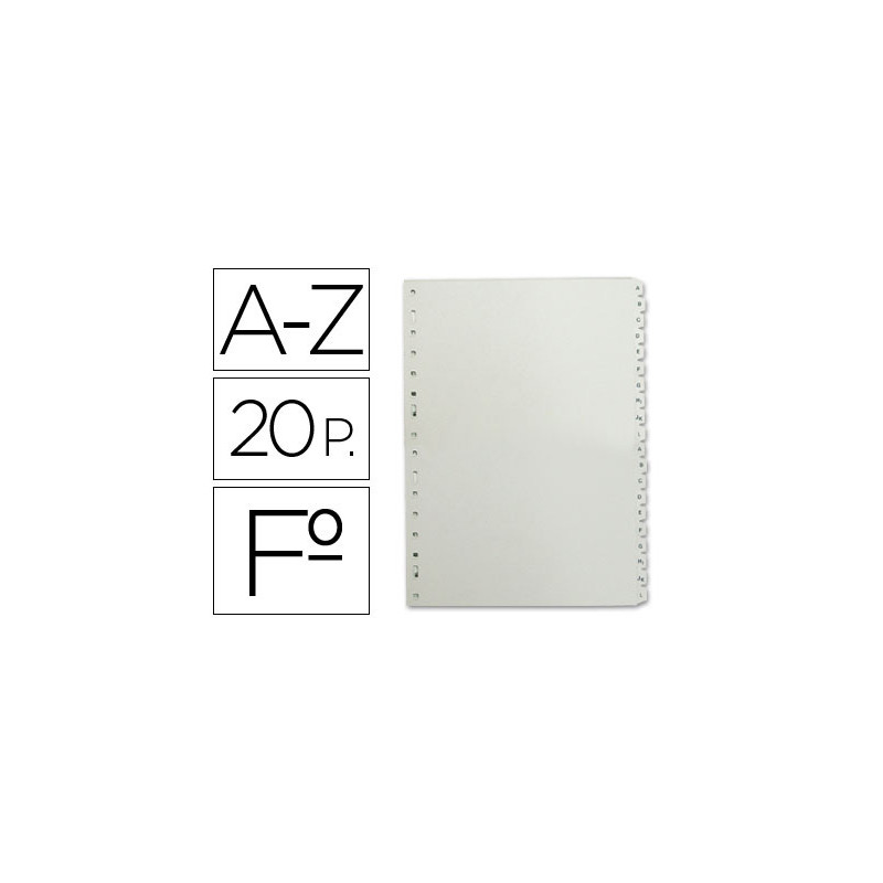 Separador alfabetico multifin 3005 plastico folio natural