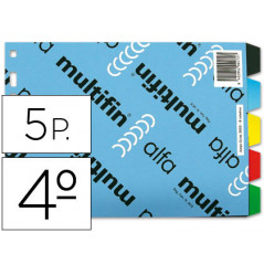 Separador multifin 3003 cuarto apaisado 5 pestañas