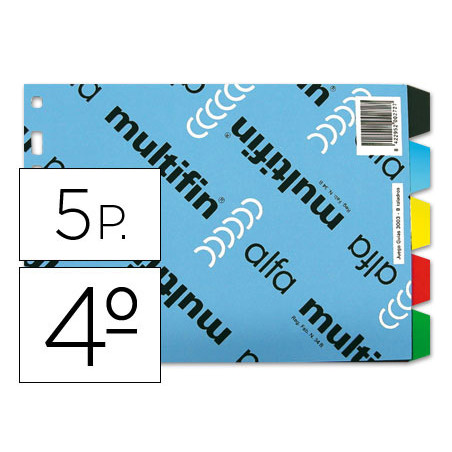 Separador multifin 3003 cuarto apaisado 5 pestañas