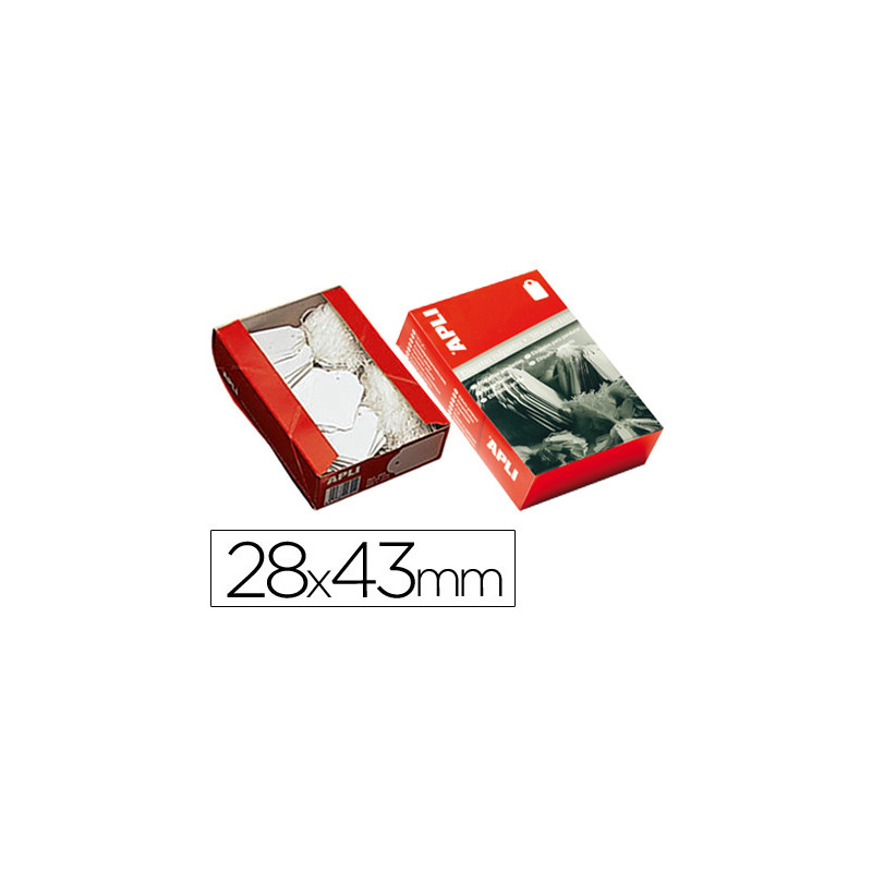 Etiquetas colgantes apli 391 28x43 mm caja de 500 unidades
