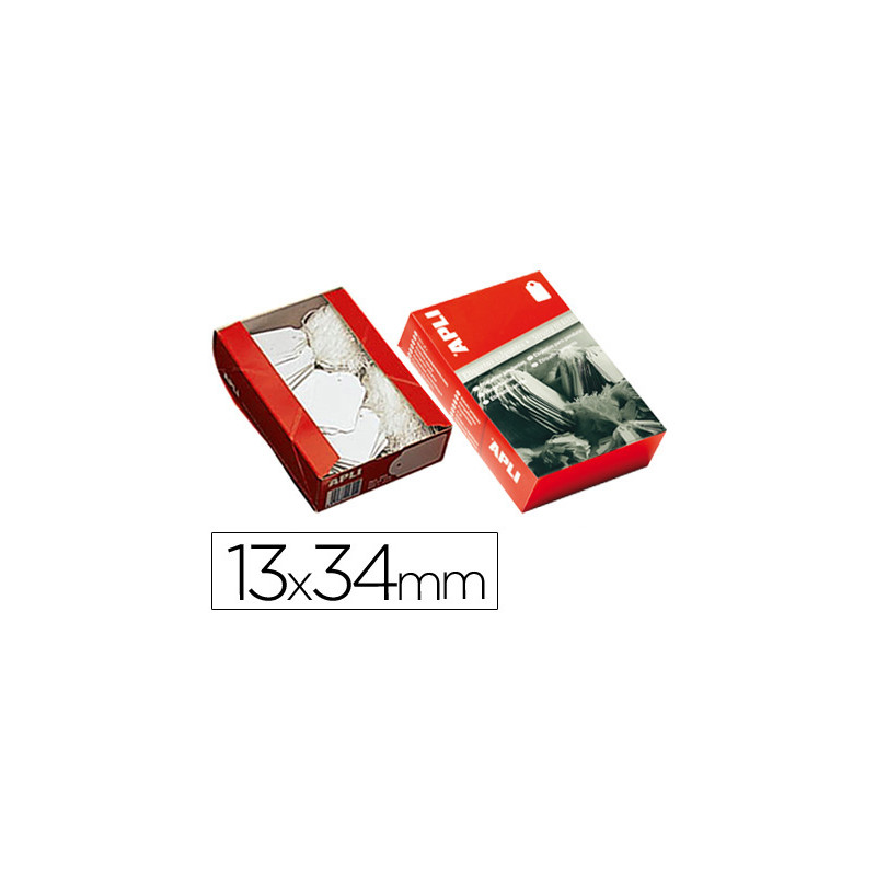 Etiquetas colgantes apli 386 13x34 mm caja de 1000 unidades