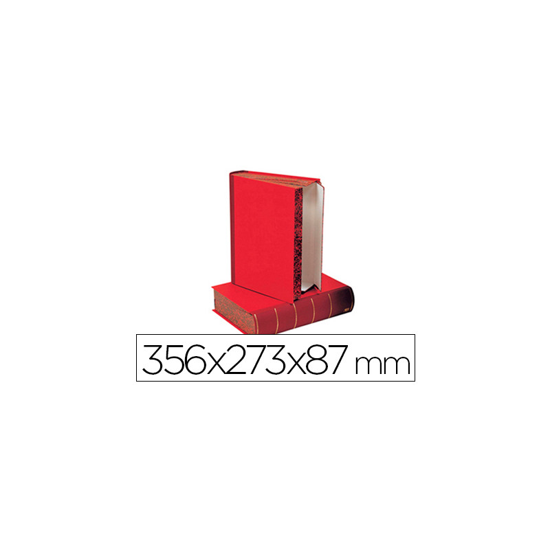 Caja transferencia liderpapel lomo libro de 80 mm color rojo356x273x87 mm