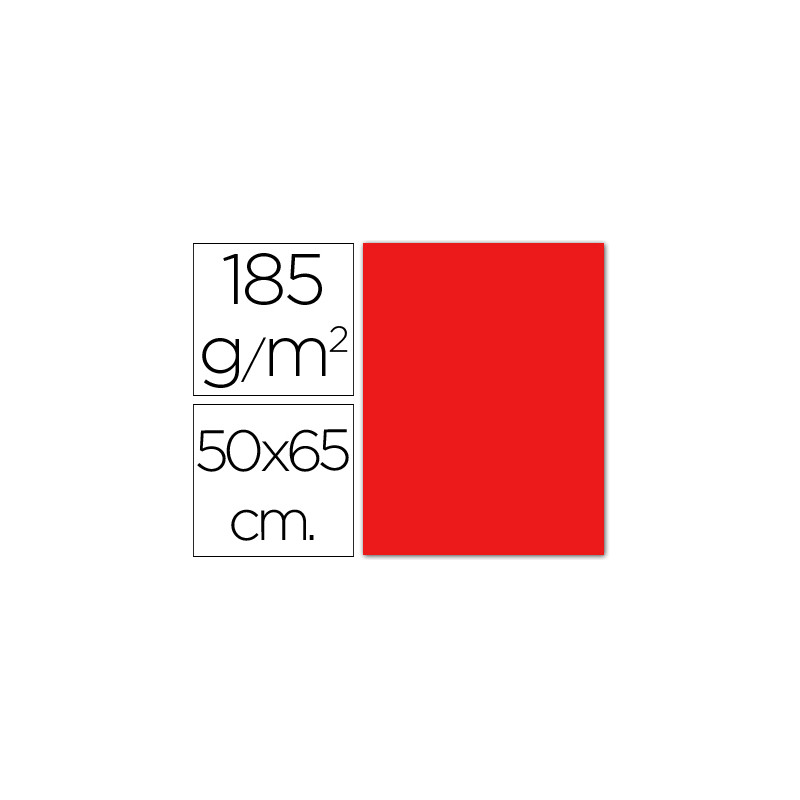 Cartulina guarro roja 50x65 cm 185 gr