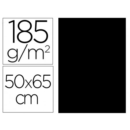 Cartulina guarro negra 50x65 cm 185 gr
