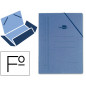 Carpeta liderpapel gomas tres solapas carton compacto folio color azul
