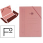 Carpeta liderpapel gomas tres solapas carton compacto folio color cuero