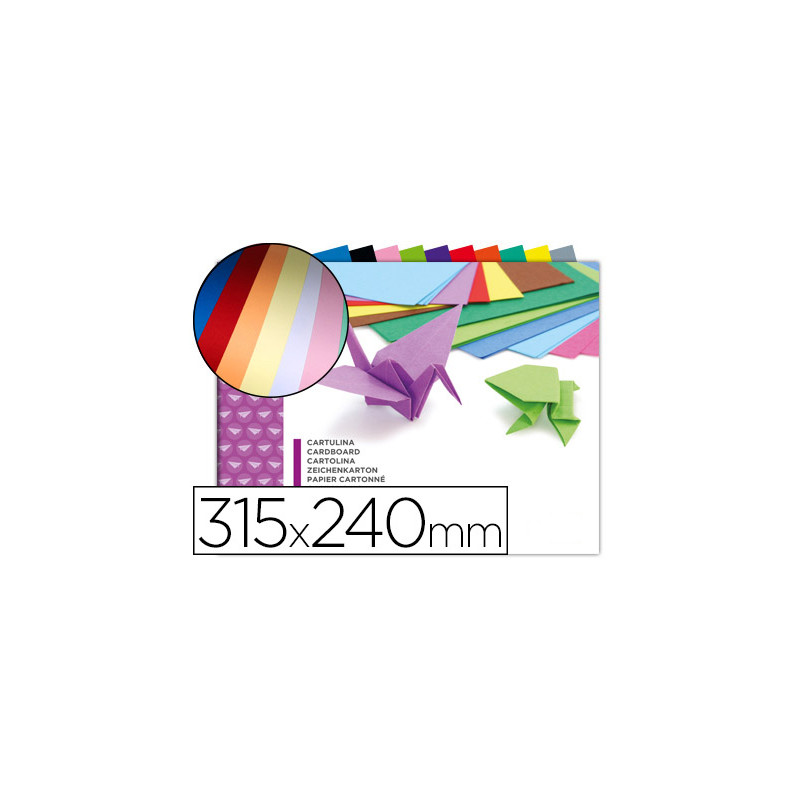 Bloc trabajos manuales liderpapel cartulina 240x315mm 10 hojas colores surtidos