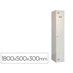 Taquilla metalica simonrack 1 puerta con cerradura montada respiradero y etiquetero gris/gris 1800x500x300 mm