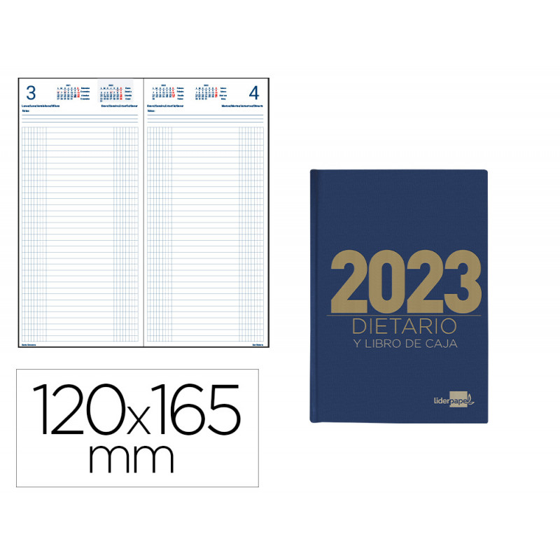 Dietario liderpapel 12x16,5 cm 2023 octavo papel 70 gr color azul