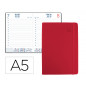 Agenda encuadernada liderpapel esparta 15x21 cm 2023 dia pagina con gomilla color rojo papel 70 gr