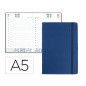 Agenda encuadernada liderpapel esparta 15x21 cm 2023 dia pagina con gomilla color azul papel 70 gr