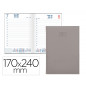 Agenda encuadernada liderpapel creta 17x24 cm 2023 dia pagina color gris papel 70 gr