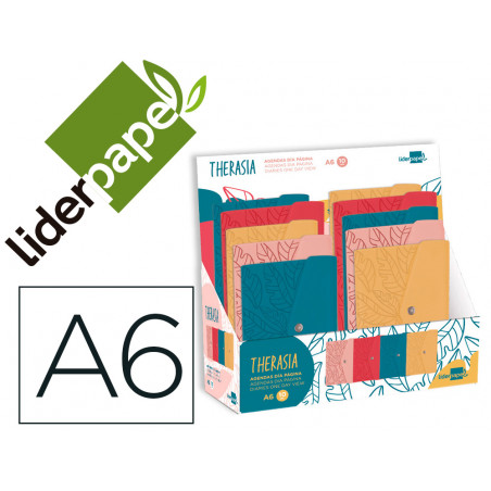 Agenda encuadernada liderpapel therasia mini 2023 dia pagina colores surtidos papel 70 gr