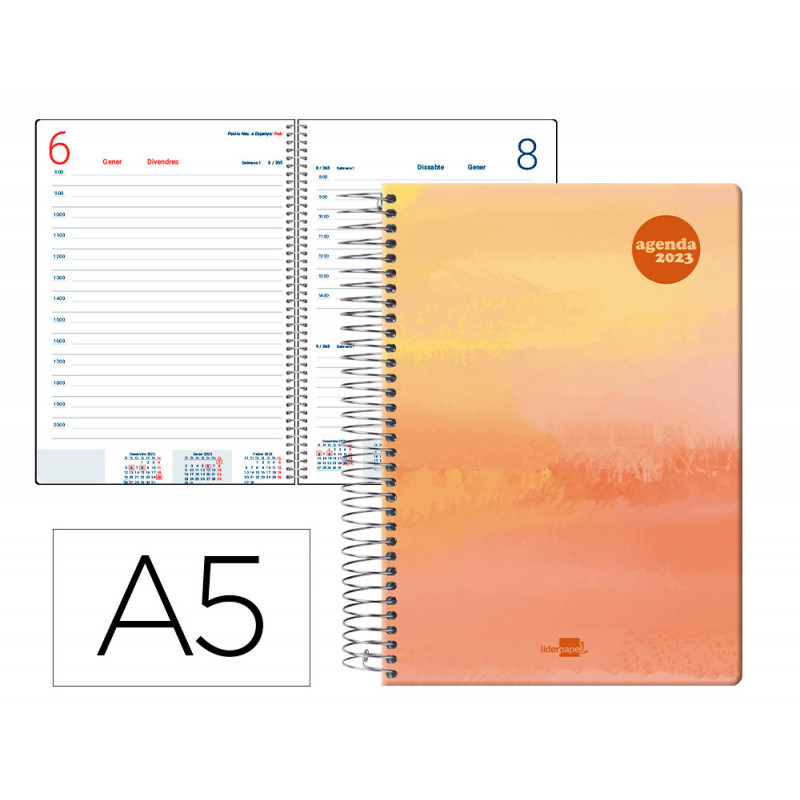 Agenda espiral liderpapel syros 15x21 cm 2023 dia pagina simple espiral color fuego papel 60 gr catalan Agenda espiral liderpapel syros 15x21 cm 2023 dia pagina simple espiral color fuego papel 60 gr catalan