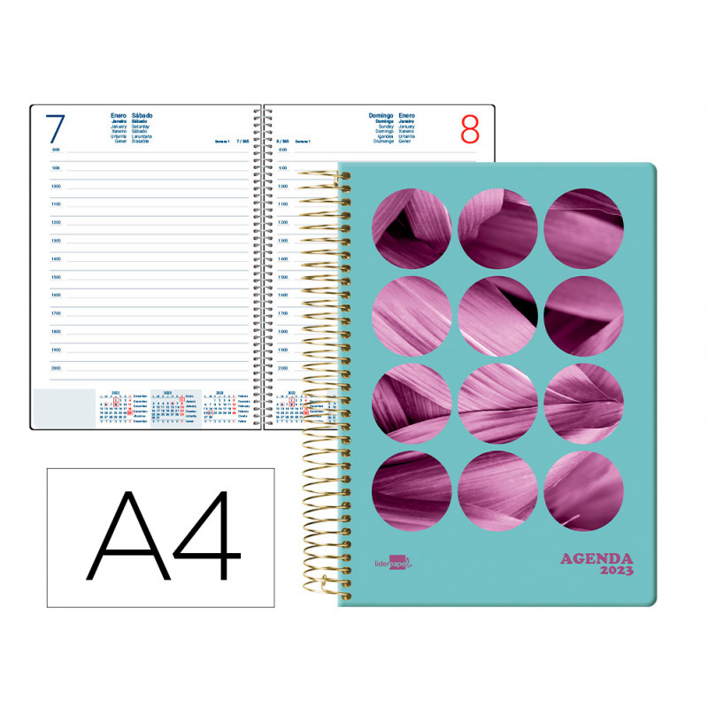 Agenda espiral liderpapel perissa a4 2023 dia pagina papel 80 gr color flor Agenda espiral liderpapel perissa a4 2023 dia pagina papel 80 gr color flor