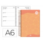 Agenda espiral liderpapel classic a6 2023 semana vista portada polipropileno papel 70 gr color naranja Agenda espiral liderpapel classic a6 2023 semana vista portada polipropileno papel 70 gr color naranja