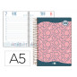 Agenda espiral liderpapel classic a5 2023 dia pagina portada polipropileno papel 70 gr color rosa