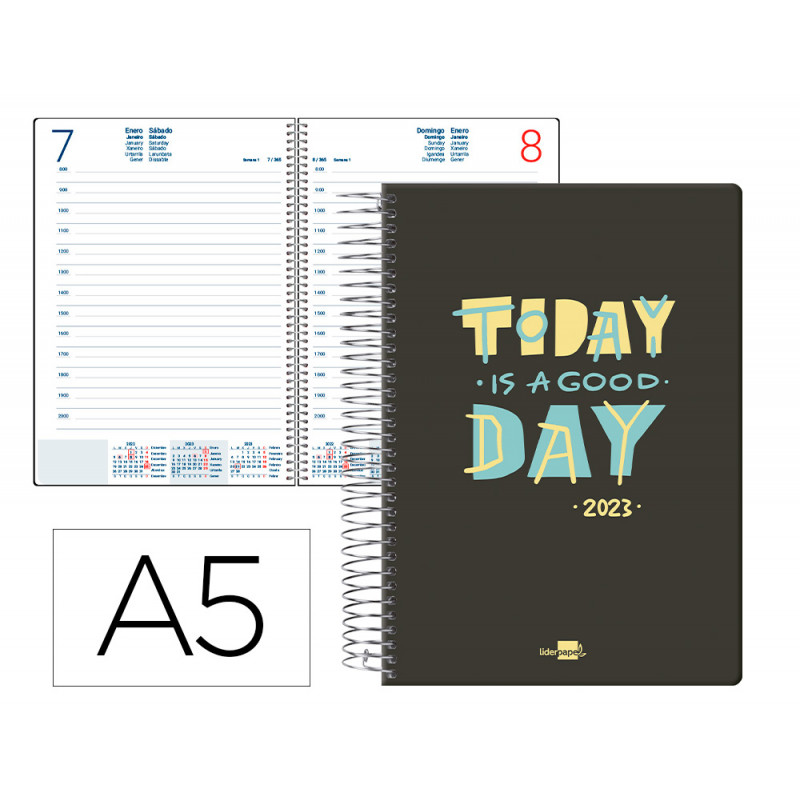 Agenda encuadernada liderpapel zante 15x21 cm 2023 dia pagina papel 70 gr Agenda encuadernada liderpapel zante 15x21 cm 2023 dia pagina papel 70 gr