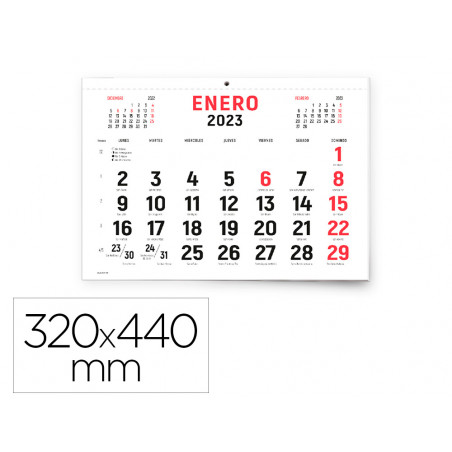 Calendario pared liderpapel 2023 32x44 cm papel 70 gr