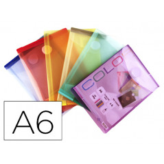 Carpeta tarifold dossier broche din a6 vertical polipropileno 200 mc velcro expositor 60 uds surtidas