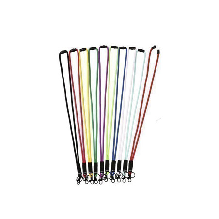 Cordon colgante para identific ador djois textil con llave ro y mosqueton 43 cm negro pack de 10 unidades
